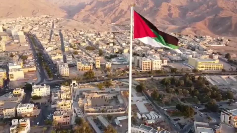 The Aqaba Flagpole above the city