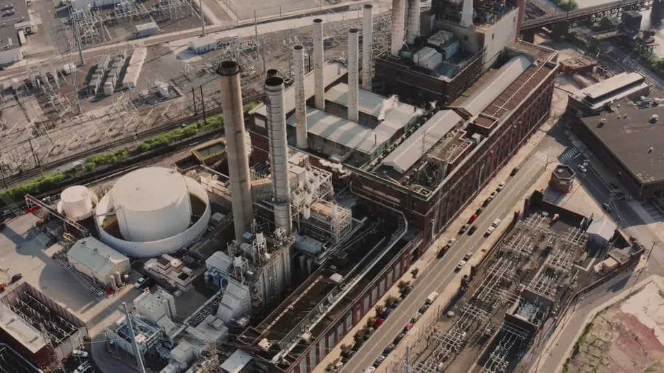 A power plant from the air